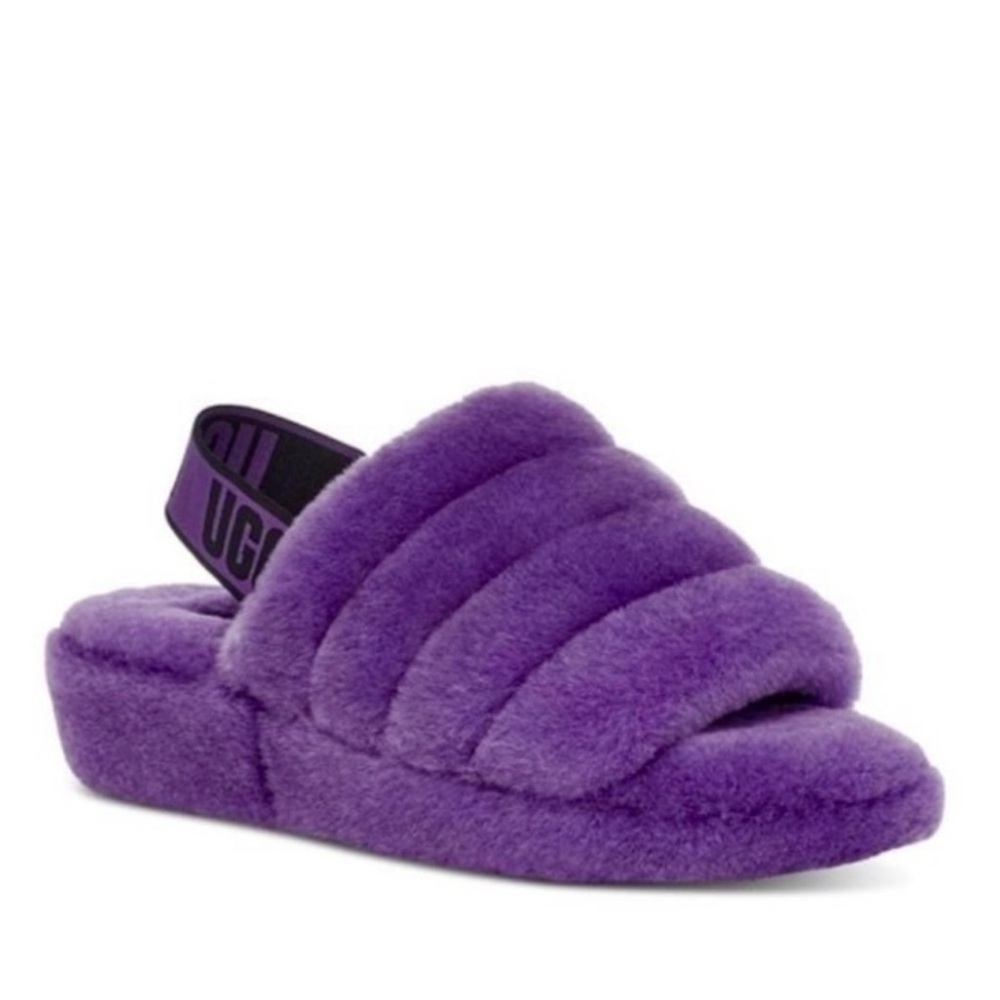 UGG Fluff Yeah Purple Shearling Slingback Slide Slippers